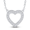 Thumbnail Image 0 of Reversible Black & White Diamond Heart Pendant Necklace 3/8 ct tw Round 14K White Gold