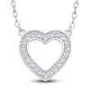 Thumbnail Image 1 of Reversible Black & White Diamond Heart Pendant Necklace 3/8 ct tw Round 14K White Gold