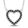 Thumbnail Image 2 of Reversible Black & White Diamond Heart Pendant Necklace 3/8 ct tw Round 14K White Gold