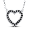 Thumbnail Image 3 of Reversible Black & White Diamond Heart Pendant Necklace 3/8 ct tw Round 14K White Gold
