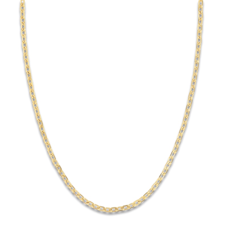Main Image 1 of LUSSO by Italia D'Oro Men's Hollow Anchor Chain Necklace 14K Yellow Gold 20" 5.1mm