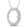 Thumbnail Image 2 of Diamond Circle Pendant Necklace 1/2 ct tw Princess/Round/ Baguette 14K White Gold 18"