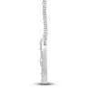 Thumbnail Image 3 of Diamond Circle Pendant Necklace 1/2 ct tw Princess/Round/ Baguette 14K White Gold 18"