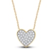 Thumbnail Image 1 of Diamond Heart Pendant Necklace 1/4 ct tw Round 14K Yellow Gold 18"