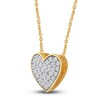 Thumbnail Image 2 of Diamond Heart Pendant Necklace 1/4 ct tw Round 14K Yellow Gold 18"