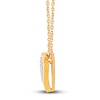 Thumbnail Image 3 of Diamond Heart Pendant Necklace 1/4 ct tw Round 14K Yellow Gold 18"