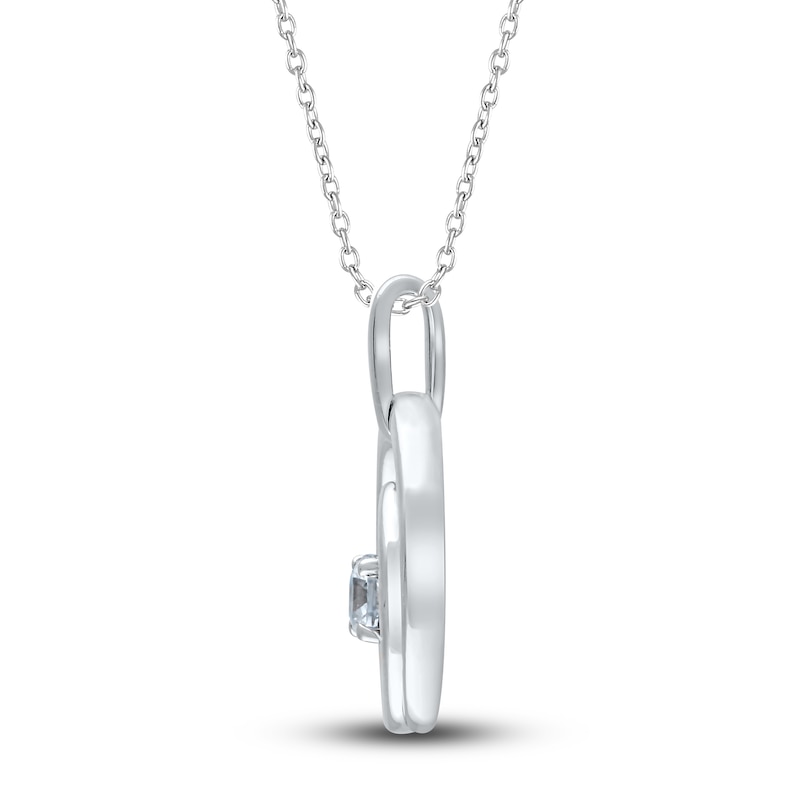 Main Image 2 of Diamond Spiral Pendant Necklace 1/8 ct tw Round 14K White Gold 18&quot;