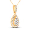 Thumbnail Image 2 of Diamond Pendant Necklace 1/4 ct tw Round 14K Yellow Gold 19"