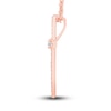 Thumbnail Image 2 of Diamond Cross Pendant Necklace 1/3 ct tw Round 14K Rose Gold 18"