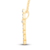 Thumbnail Image 2 of Diamond Cross Pendant Necklace 3/8 ct tw Round 14K Yellow Gold 18"