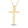 Thumbnail Image 4 of Diamond Cross Pendant Necklace 3/8 ct tw Round 14K Yellow Gold 18"