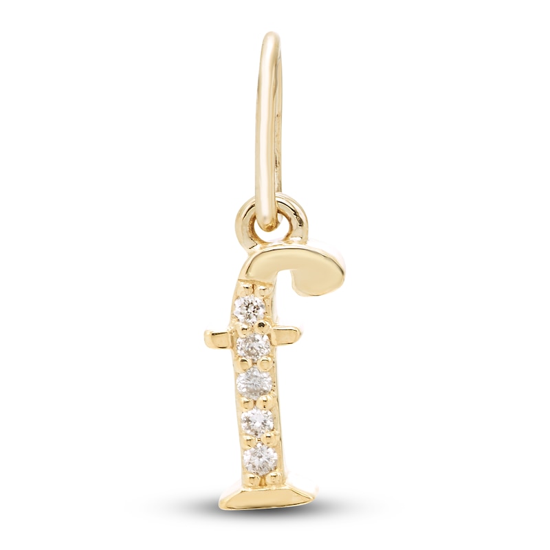 Main Image 1 of Diamond Accent Letter F Charm 10K Yellow Gold