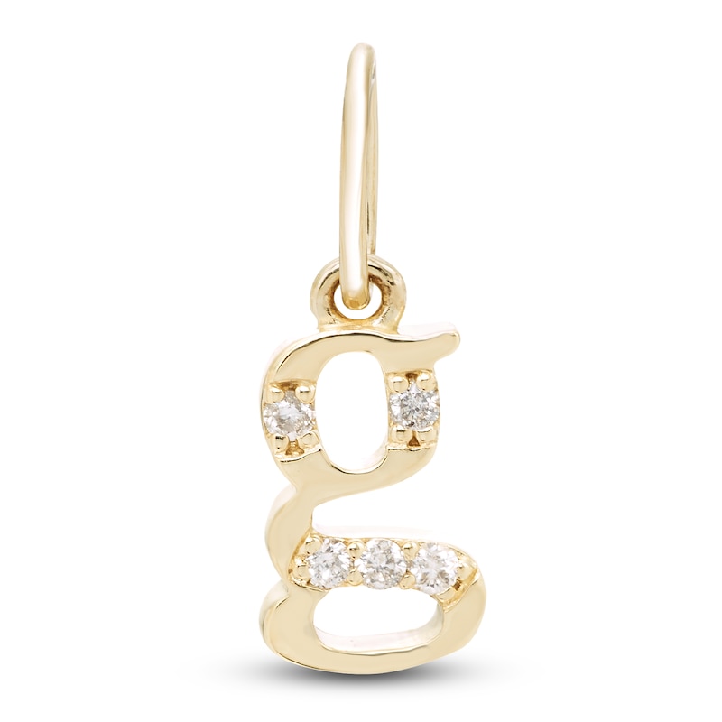 Diamond Accent Letter G Charm 10K Yellow Gold