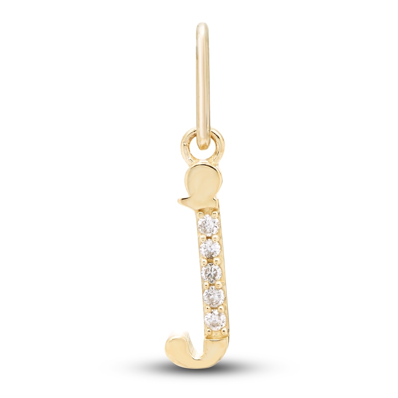 Main Image 1 of Diamond Accent Letter J Charm 10K Yellow Gold