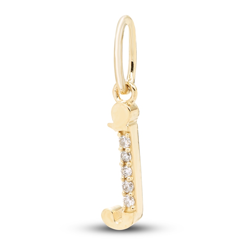 Diamond Accent Letter J Charm 10K Yellow Gold