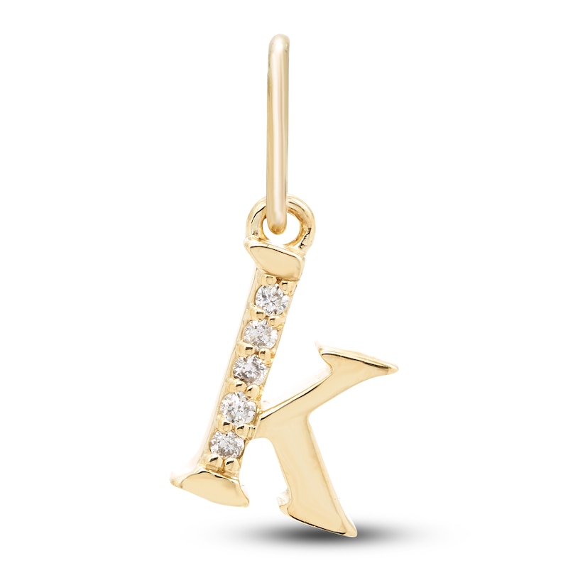 Main Image 1 of Diamond Accent Letter K Charm 10K Yellow Gold