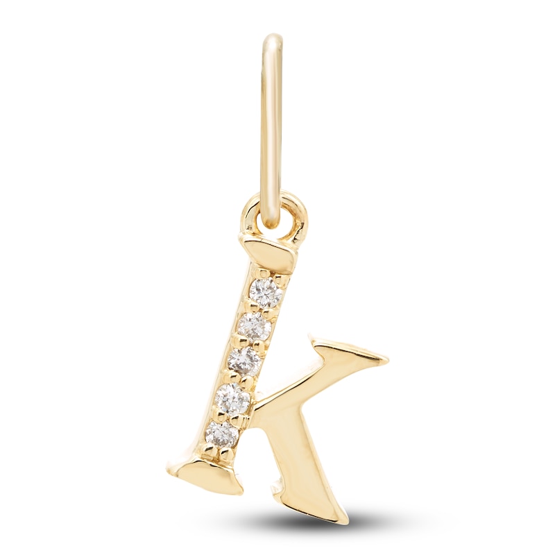 Diamond Accent Letter K Charm 10K Yellow Gold