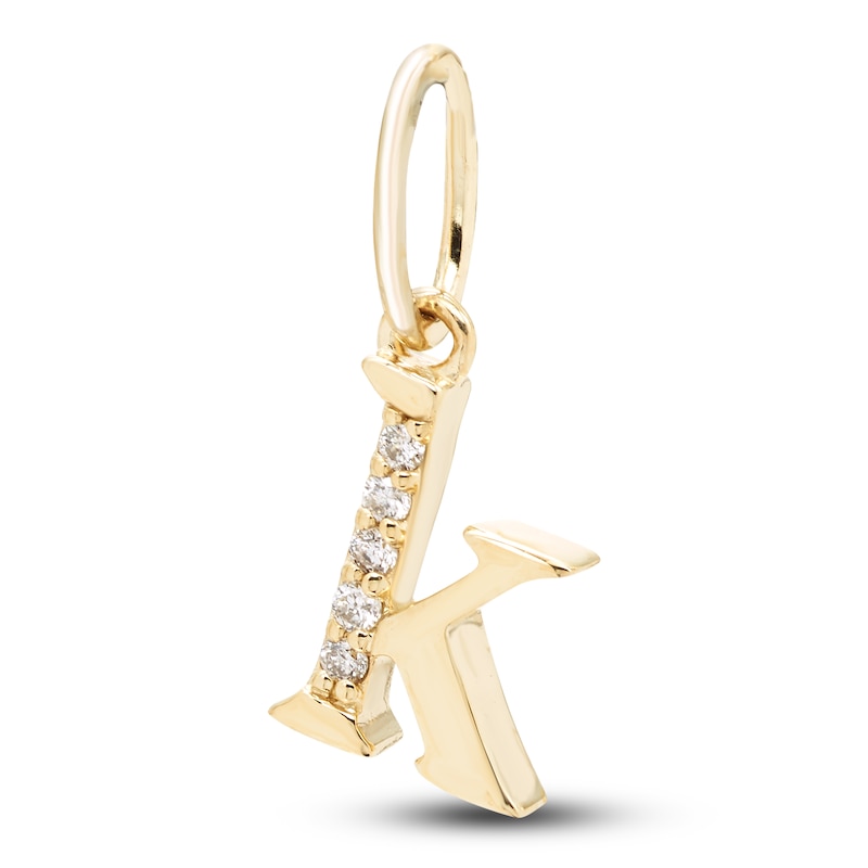 Diamond Accent Letter K Charm 10K Yellow Gold