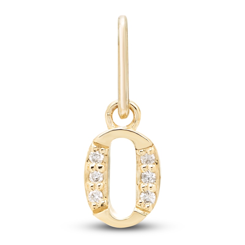 Diamond Accent Letter O Charm 10K Yellow Gold