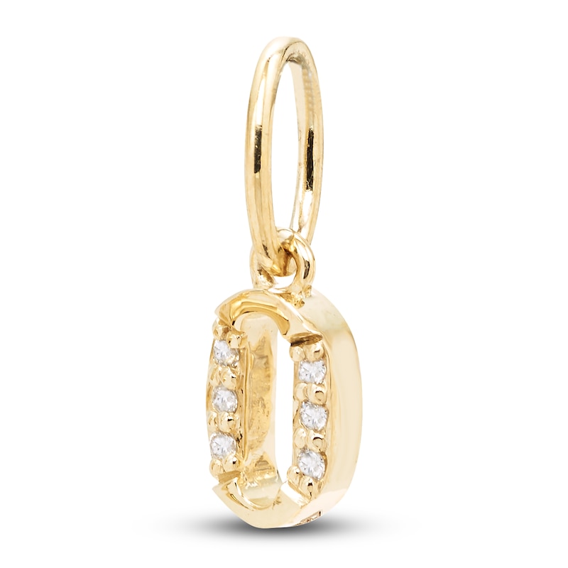 Diamond Accent Letter O Charm 10K Yellow Gold
