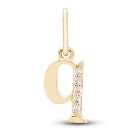 Diamond Accent Letter Q Charm 10K Yellow Gold