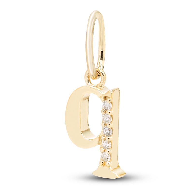 Main Image 2 of Diamond Accent Letter Q Charm 10K Yellow Gold