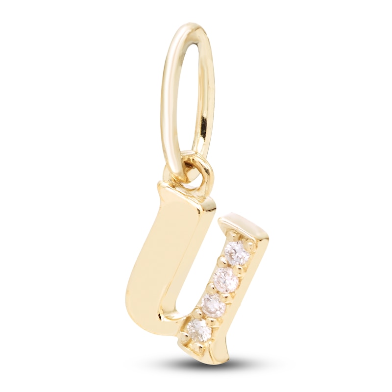 Main Image 2 of Diamond Accent Letter U Charm 10K Yellow Gold