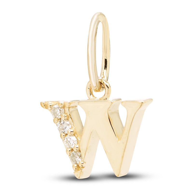 Main Image 2 of Diamond Accent Letter W Charm 10K Yellow Gold