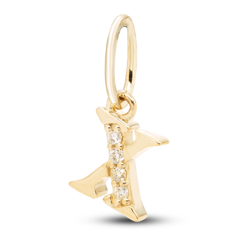 Diamond Accent Letter X Charm 10K Yellow Gold