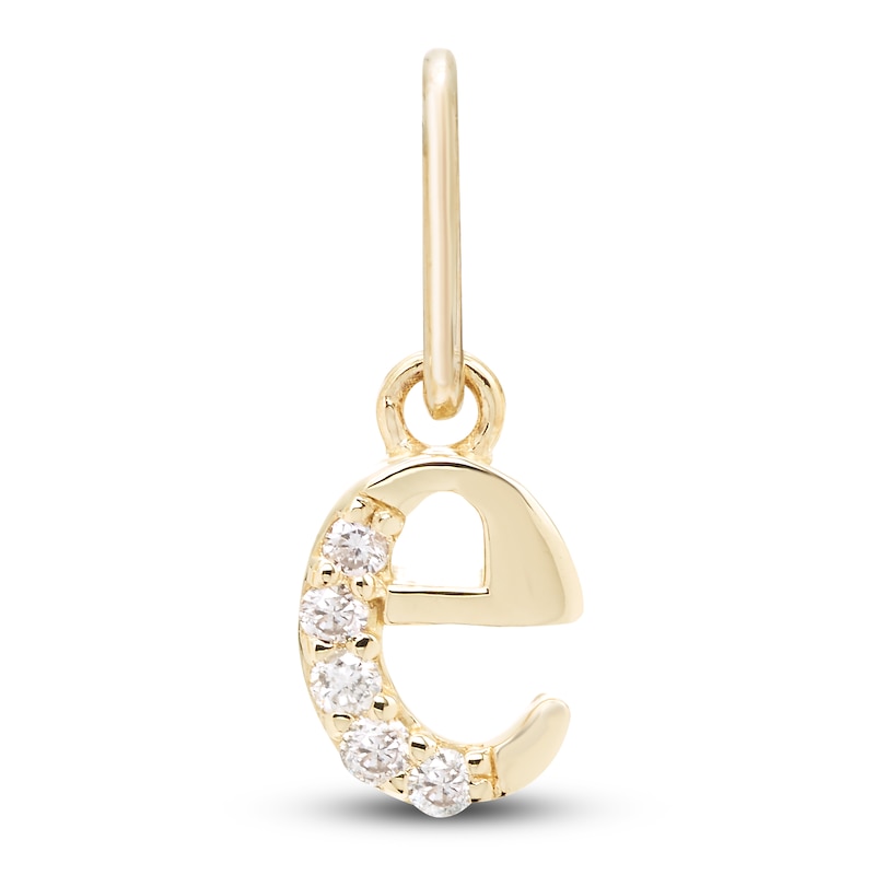 Main Image 1 of Diamond Accent Letter E Charm 10K Yellow Gold