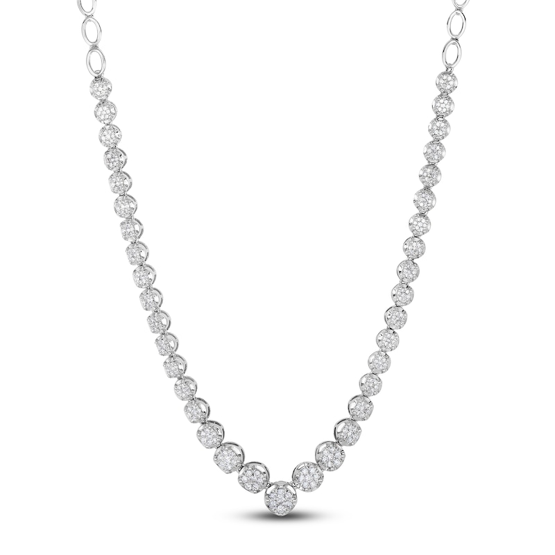 Main Image 1 of Diamond Necklace 1-1/2 ct tw Round 14K White Gold 16"