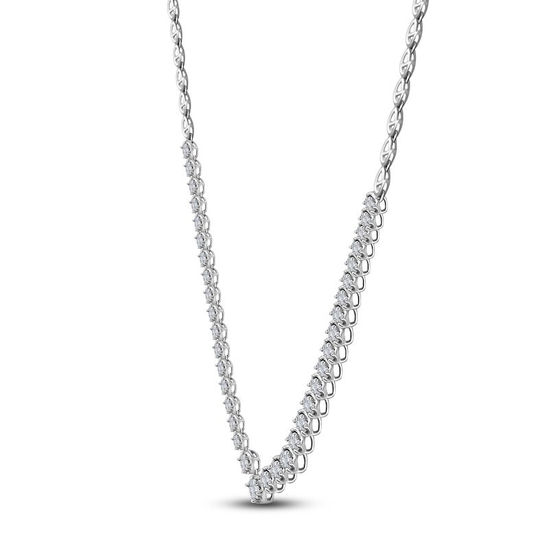 Main Image 2 of Diamond Necklace 1-1/2 ct tw Round 14K White Gold 16"