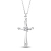 Thumbnail Image 1 of High-Polish Cross Pendant Necklace Diamond Accents 14K White Gold 18&quot;