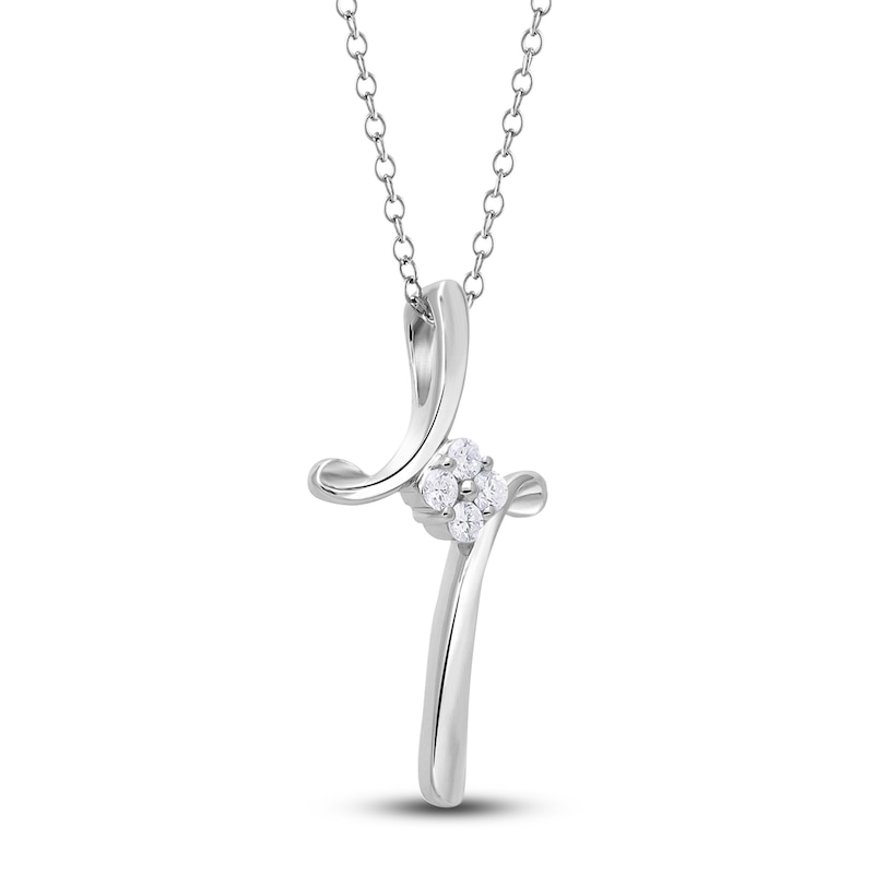 Main Image 2 of Diamond Pendant Necklace 1/10 ct tw Round 14K White Gold 18"