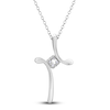 Thumbnail Image 3 of Diamond Pendant Necklace 1/10 ct tw Round 14K White Gold 18"