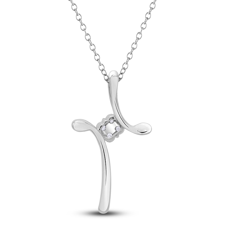 Main Image 3 of Diamond Pendant Necklace 1/10 ct tw Round 14K White Gold 18"