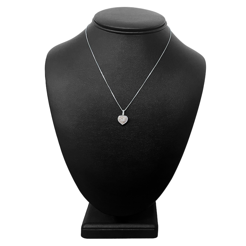 Main Image 3 of Diamond Heart Necklace 1/4 ct tw Round 14K Two-Tone Gold 18"