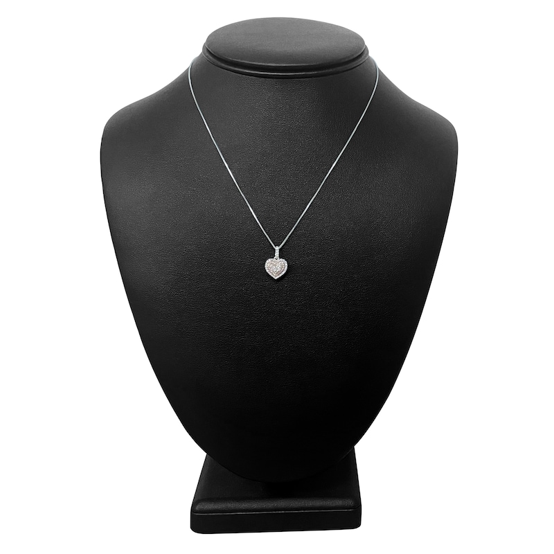 Main Image 4 of Diamond Heart Necklace 1/4 ct tw Round 14K Two-Tone Gold 18"