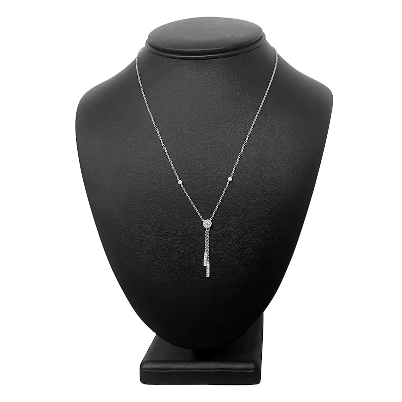 Main Image 4 of Diamond Lariat Necklace 1/3 ct tw Round 14K White Gold