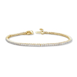 Diamond Tennis Bracelet 2 ct tw Round 14K Yellow Gold 7.25"