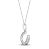 Thumbnail Image 2 of Diamond Horseshoe Pendant Necklace 1/10 ct tw Round 14K White Gold 18"