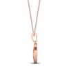 Thumbnail Image 3 of Diamond Horseshoe Pendant Necklace 1/10 ct tw Round 14K Rose Gold 18"