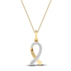 Thumbnail Image 1 of Diamond Ribbon Pendant Necklace 1/10 ct tw Round 14K Yellow Gold 18"