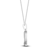 Thumbnail Image 3 of Diamond Ribbon Pendant Necklace 1/10 ct tw Round 14K White Gold 18"