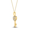 Thumbnail Image 2 of Diamond Heart Key Pendant Necklace 1/20 ct tw Round 14K Yellow Gold 18"