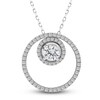 Thumbnail Image 1 of Diamond Circle Pendant Necklace 1 ct tw Round 14K White Gold 18"