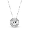 Thumbnail Image 2 of Diamond Circle Pendant Necklace 1 ct tw Round 14K White Gold 18"