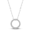 Thumbnail Image 3 of Diamond Circle Pendant Necklace 1 ct tw Round 14K White Gold 18"