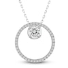 Thumbnail Image 6 of Diamond Circle Pendant Necklace 1 ct tw Round 14K White Gold 18"