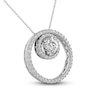 Thumbnail Image 7 of Diamond Circle Pendant Necklace 1 ct tw Round 14K White Gold 18"
